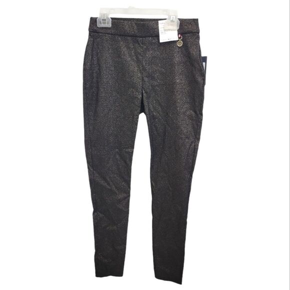 Tommy Hilfiger Pull On Shimmer Metallic Stretch Pants Size 2 NWT - Picture 1 of 9